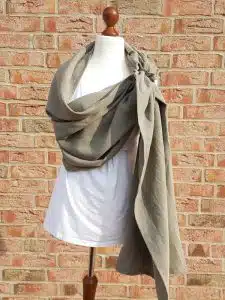 grüner ring sling aus ökologisch angebautem leinen