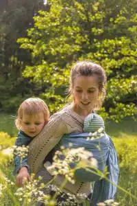 easy babywearing with newborn and toddler