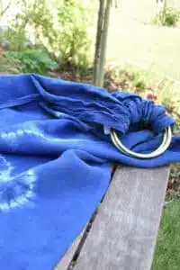 ring sling blue heart made of hemp