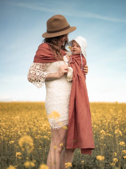 Eichhörnchen Ring Sling Braun aus Hanf seite