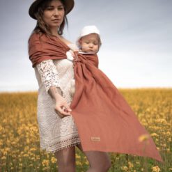 Écharpe anneau écureuil Marron en chanvre