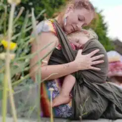 Écharpe-de-portage-verte-en-chanvre-fée-des-bois